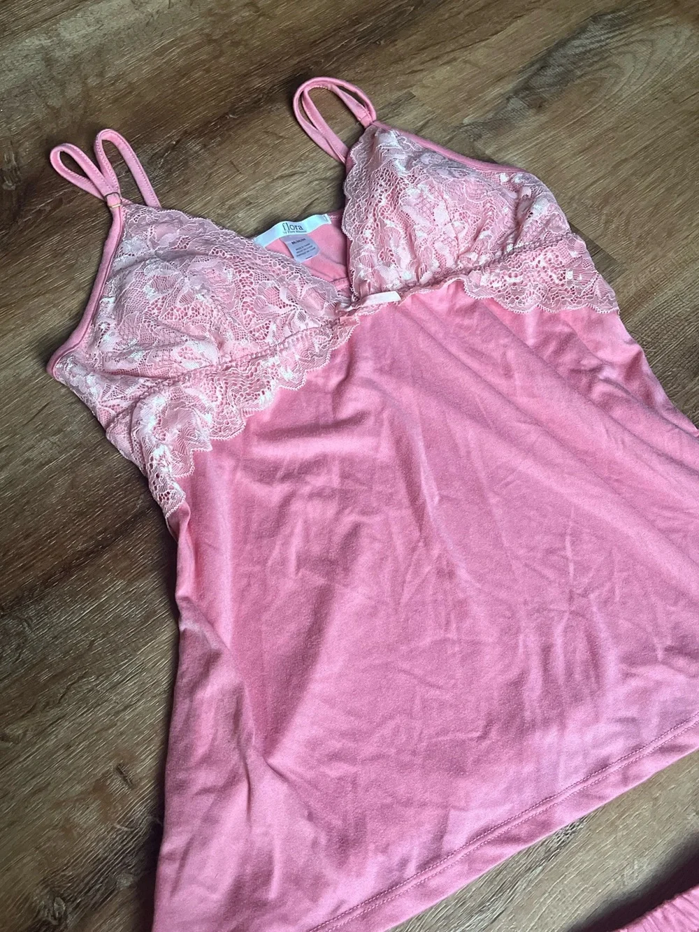 Flora Nikrooz Pink Lace-Trim Camisole & Shorts Sleep Set